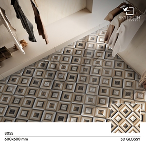 8,5mm de espesor <0,5 5 capas de desgaste Diseño clásico Pisos 3D con durabilidad de grado comercial Azulejos de porcelana 60x60 para uso en hoteles - Product Image 3