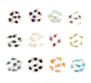 Connecteur de pierres précieuses émeraude naturelles, 50 pièces, connecteurs de haute qualité en or et en argent pour la fabrication de bijoux - Product Image 2