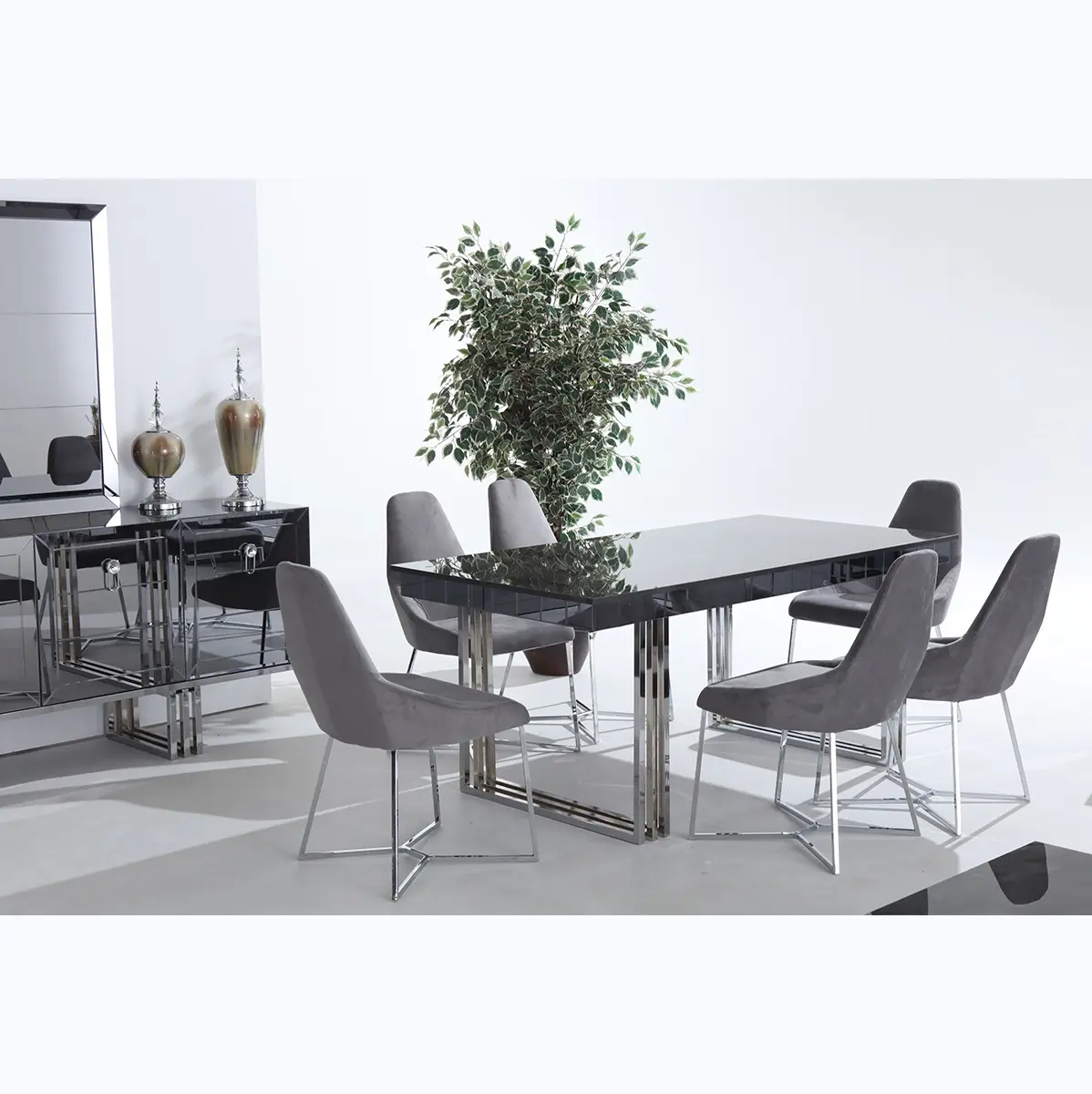 Lüks antika İtalyan Modern kare cam mermer yemek masası seti 4 6 8 sandalyeler koltuk mutfak restoran yemek odası mobilyası