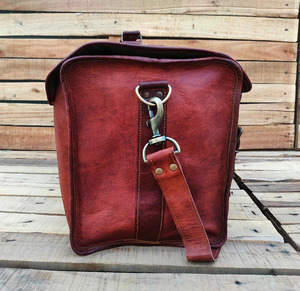 Sac de sport unisexe en cuir véritable vintage haut de gamme de grande taille personnalisable couleur bonbon ensemble de bagages de voyage personnalisé - Product Image 2