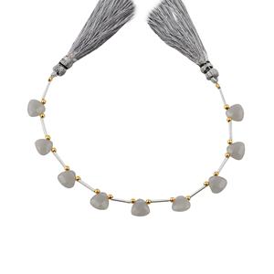 Collier de perles fait main de 6,5 pouces, perles de calcédoine en forme de trillion, 9 pièces, traitement hydro, prix fournisseur - Product Image 4