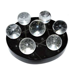 Bolas de cuarzo de cristal con 7 esferas, Estrella David negra, herramientas curativas de pentagrama, venta al por mayor - Product Image 1