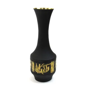 Manufacturer of Modern Black Design Brass Vases Interior Decorative metal Flower vases at low price