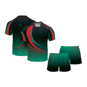 Conjunto de Uniforme de Rugby Personalizado con Impresión por Transferencia de Calor, Rojo, Azul y Blanco, Transpirable y Cómodo, Jersey y Pantalones Cortos, Opciones de Talla, Diseño de Logotipo - Product Image 4