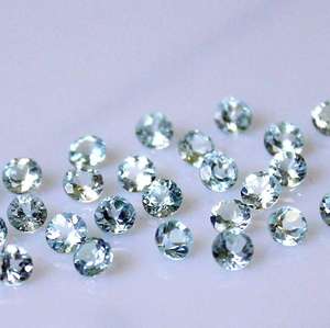 Aigue-marine forme ronde coupe brillante facettes pierres précieuses en vrac cabochon poli faisant des bijoux prix de gros qualité naturelle - Product Image 2