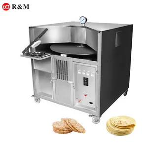 Pita roti ekmek makinesi fırın ev ticari roti yapma makinesi elektrikli fırın döner plaka gaz arap ekmek naan ekmek fırını