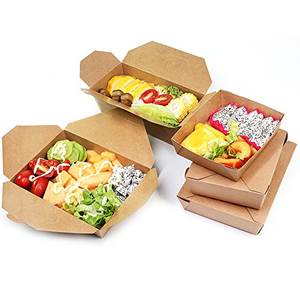 Boîte à Lunch jetable en papier Kraft, 10 pièces, papier écologique à imprimé personnalisé - Product Image 6