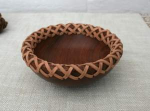 ชามไม้ทันสมัยพร้อมของตกแต่งลูกไม้ทำด้วยมือ,ของขวัญแฮนด์เมดสีน้ำตาลธรรมชาติที่ไม่ซ้ำใครใช้สำหรับเครื่องครัวและคาเฟ่ - Product Image 4
