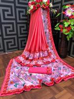 Vêtements de soirée les plus beaux et attrayants Saree imprimé avec chemisier Pièce pour femme indienne Vêtements ethniques en gros à bas prix