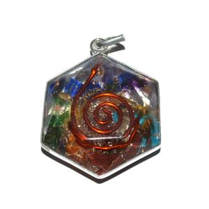 Colgantes hexagonales de piedra de Chakra, orgón, compra en línea - Product Image 1