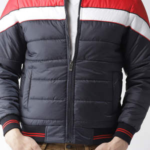 Nouvelle conception, veste d'hiver rembourrée imperméable à blocs de couleur en tricot respirant pour hommes grandes tailles avec fermeture éclair - Product Image 3