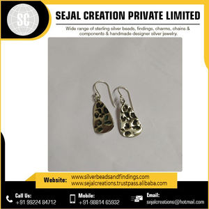 ต่างหูสตั๊ดสีเงินของชนเผ่าทรงกลมสวยงาม925สเตอร์ลิงได้รับแรงบันดาลใจจากรูปทรงดวงจันทร์ผู้ขายอินเดียสำหรับงานแต่งงาน - Product Image 3