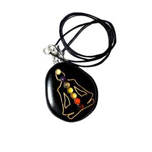 Vente en ligne de pendentifs bouddha chakra en agate noire sculptée artisanat en pierre semi-précieuse - Product Image 1