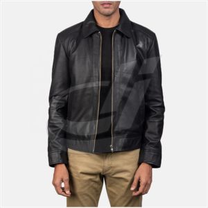 Men's Black Leather Jacket Customized / Bomber Leather Jacket / Motorbike Leather Jacket Original Sheep Leather - Product Image 2