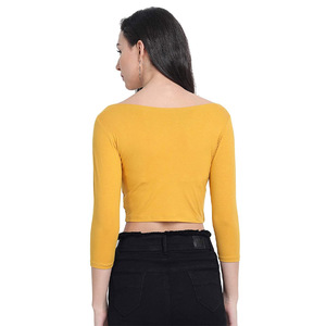 Hauts courts vierges personnalisés de haute qualité en gros mode décontractée bon marché femmes entraînement gym débardeurs femmes Sexy haut court t-shirt - Product Image 2