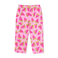 T-shirt rayé et pantalon capri imprimé dessin animé pastèque respirant pour OEM approuvé, collection automne personnalisée 100% polyester pour fille et enfant