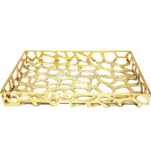 Bandeja decorativa de fundición de aluminio para servir - Product Image 1