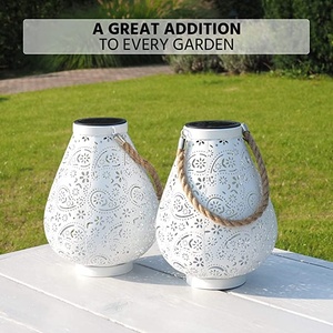 Lanternes chinoises blanches en métal et cordes, pour un usage en extérieur, style Oriental, imperméable, pour le jardin, le balcon ou le Patio - Product Image 3