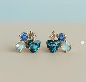 FUAMAY छोटे कान की बाली स्टड दौर घन Zirconia <span class=keywords><strong>Bezel</strong></span> सेटिंग Coloful इंद्रधनुष पत्थर स्टड कान की बाली लड़कियों के लिए - Product Image 2