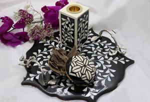 Natural Mother of Pearl Inlay Bakhoor Burner Tray Aclyric Box Latest <b>Bone</b> Inlay Bakhoor Burner Mabkhara Trendy Medkhan 2024 - Product Image 4