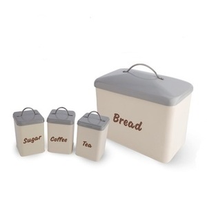 Boîte à pain rectangulaire en métal de conception fantaisie décor de cuisine vaisselle emballée dans une boîte en carton - Product Image 6