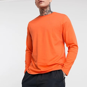 Camisetas de manga larga, 95% algodón, 5% licra, liso, con tu logotipo, venta al por mayor - Product Image 2