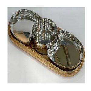 Servidor de tuercas de acero inoxidable con bandeja Servidor de tuercas de calidad superior Tamaño y forma personalizados Caja de servicio de chocolate - Product Image 3