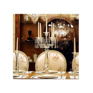 Chandelier en cristal fait à la main, 1 pièce, haut, en cristal, pour mariage, porte-bougie avec cristaux suspendus - Product Image 1