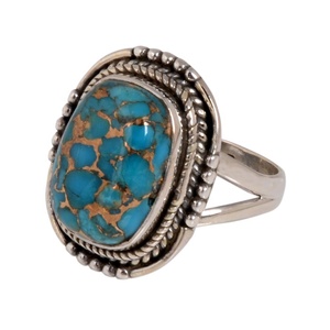 Bague en argent Sterling 925, tubulaire, bleu, Turquoise, cuivre, Design étonnant - Product Image 2
