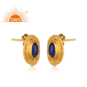 Pendiente de tuerca en espiral de piedras preciosas de lapislázuli Natural de Plata de Ley 925 para mujer, joyería para mujer, regalo para ella - Product Image 2