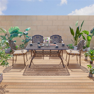 Juego de muebles <span class=keywords><strong>para</strong></span> exteriores de aluminio fundido, juego de mesas de comedor y sillas <span class=keywords><strong>para</strong></span> <span class=keywords><strong>patio</strong></span>, conjunto de jardín al aire libre, <span class=keywords><strong>pila</strong></span> moderna - Product Image 4
