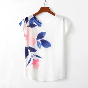 Camiseta informal con estampado para mujer, camiseta de manga corta de verano, Camiseta básica lisa, camiseta estampada - Product Image 6