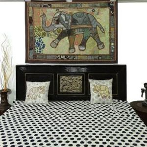 Đính cườm làm bằng tay Voi tường treo tấm thảm thêu chắp vá bảng Runner tường trang trí nghệ thuật dân tộc - Product Image 2