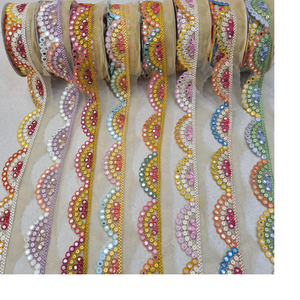 Miroirs brodés à la machine, lacets et rubans de découpe, de tailles et couleurs assorties pour robes de mariée, fait à la main, bricolage - Product Image 3