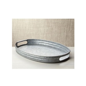 Plateau de service rond galvanisé à la vente chaude, décoration de table pour la maison, les hôtels et les restaurants, métal galvanisé, Noël - Product Image 2