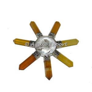 Générateur d'énergie de chakra d'onyx jaune sculpté outil de quartz et d'agate métaphysique pour l'amour du Feng Shui un puissant cristal New Age - Product Image 1