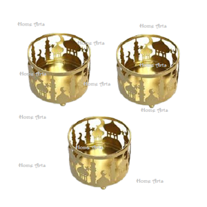 Lot de 3 plateaux de service pour fruits secs de différentes tailles, plateau de nourriture Ramadan couleur or de la meilleure qualité pour un usage spécial de l'Aïd - Product Image 2