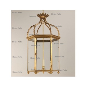 Linterna colgante de latón y vidrio de calidad superior, linterna colgante de tamaño y forma personalizada para uso doméstico y en la sala de estar - Product Image 5
