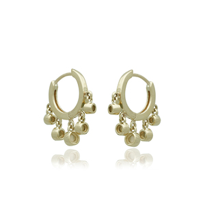 Bezel Set Opal Gemstone Solid 14k Yellow Gold Handmade Mini Huggie Hoop Earrings Women's Jewelry - Product Image 2