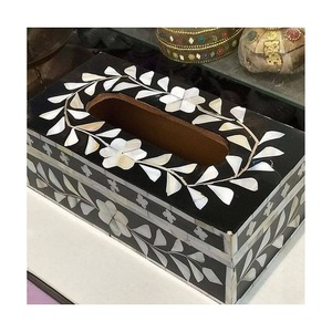 Boîte à mouchoirs en bois et nacre forme rectangulaire boîte de papier de soie de taille personnalisée pour une utilisation à la maison d'hôtel - Product Image 6