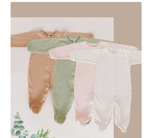 Grenouillères bébé à manches longues 95% coton 5% spandex dernières collections de vêtements bébé garçon barboteuses élasthanne ykk boutons-pression et fermeture éclair - Product Image 1