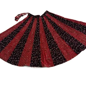 Gujarat Gamthi Hand Block Print Cotton skirt - Ajrkh cotton Long Skirt - Summer Fashion Bohemian Skirt - Wholesale