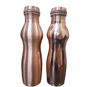 Manufacturers and Exporters of modern design metal water bottles pure copper drinking water bottles by Indian suppliers