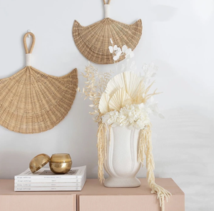 Hecho a mano escandinavo estilo moderno pared arte Beige ratán percha mimbre abstracto hogar dormitorio restaurante decoración al por mayor - Product Image 6