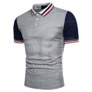 Polos de algodón 100% más vendidos para correr, hechos a medida con cuello en contraste azul y rojo, estilos de manga larga y corta - Product Image 3