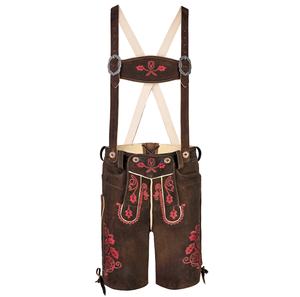 Custom Traditional <b>Pink</b> Goat Leather Lederhosen Vintage Bavarian Design Classic Oktoberfest Attire Plus Size Embroidered <b>Shorts</b> - Product Image 1
