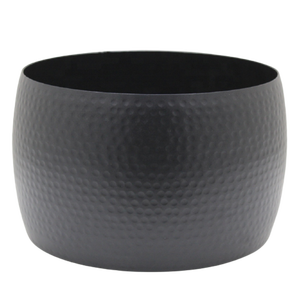 Macetero de aluminio recubierto de polvo de latón mate, elegante macetero de Metal redondo para exteriores, hecho a mano, venta al por mayor - Product Image 4