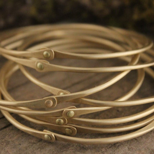 Handmade Happiness <b>Bangle</b> <b>Bracelets</b> in Brass - Product Image 1