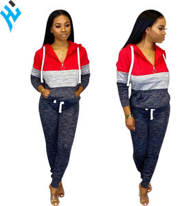 Survêtement d'hiver à manches longues 100% coton pour femmes, 2 pièces, sweat à capuche et pantalon de survêtement colorés avec Logo personnalisé - Product Image 4