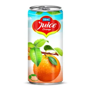 Excelente producto oem, lata delgada de aluminio de 250ml, muestra gratis de jugo de fruta y naranja